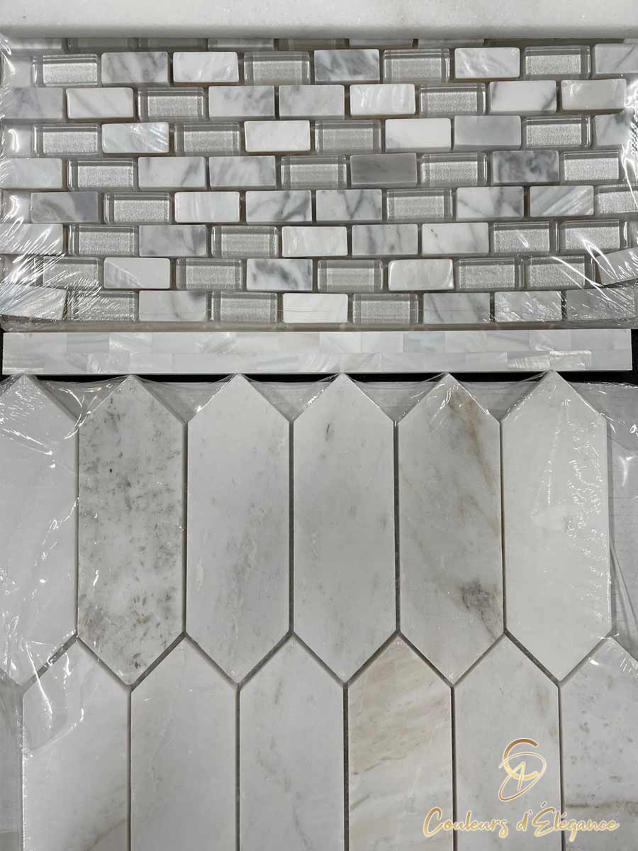 A selection of tile pairings for a design project.